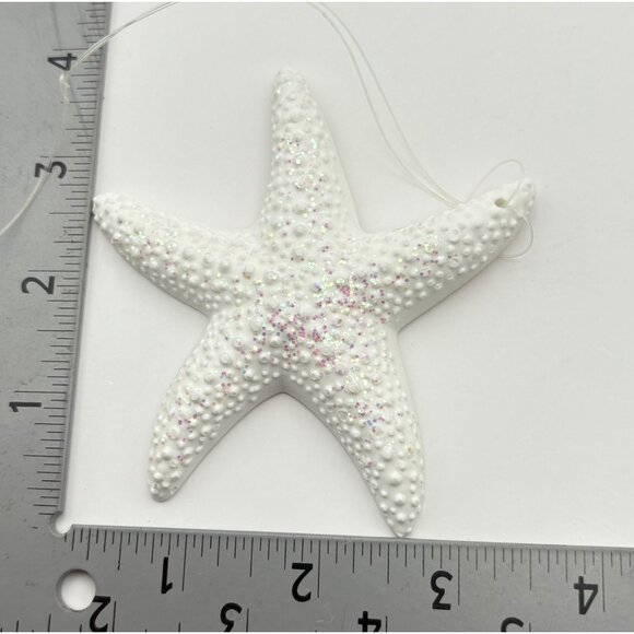 Vitnage White Starfish Christmas Tree Ornament Glitter Accent Beach Nautical - Picture 3 of 6